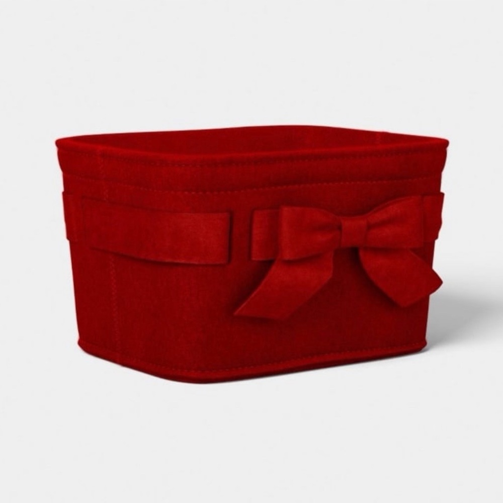 Felt Bow Decorative Basket Red - Threshold™